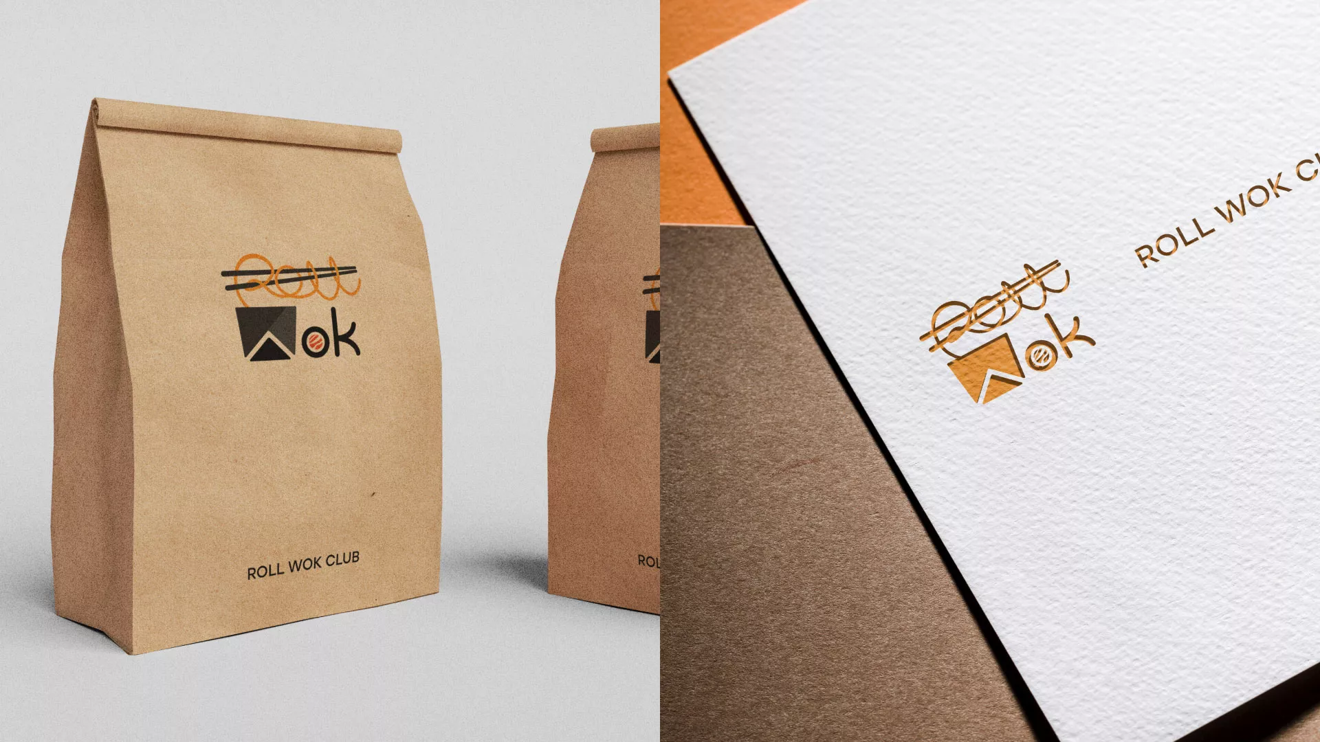 Разработка логотипа суши-бара «Roll Wok Club» в Чкаловском