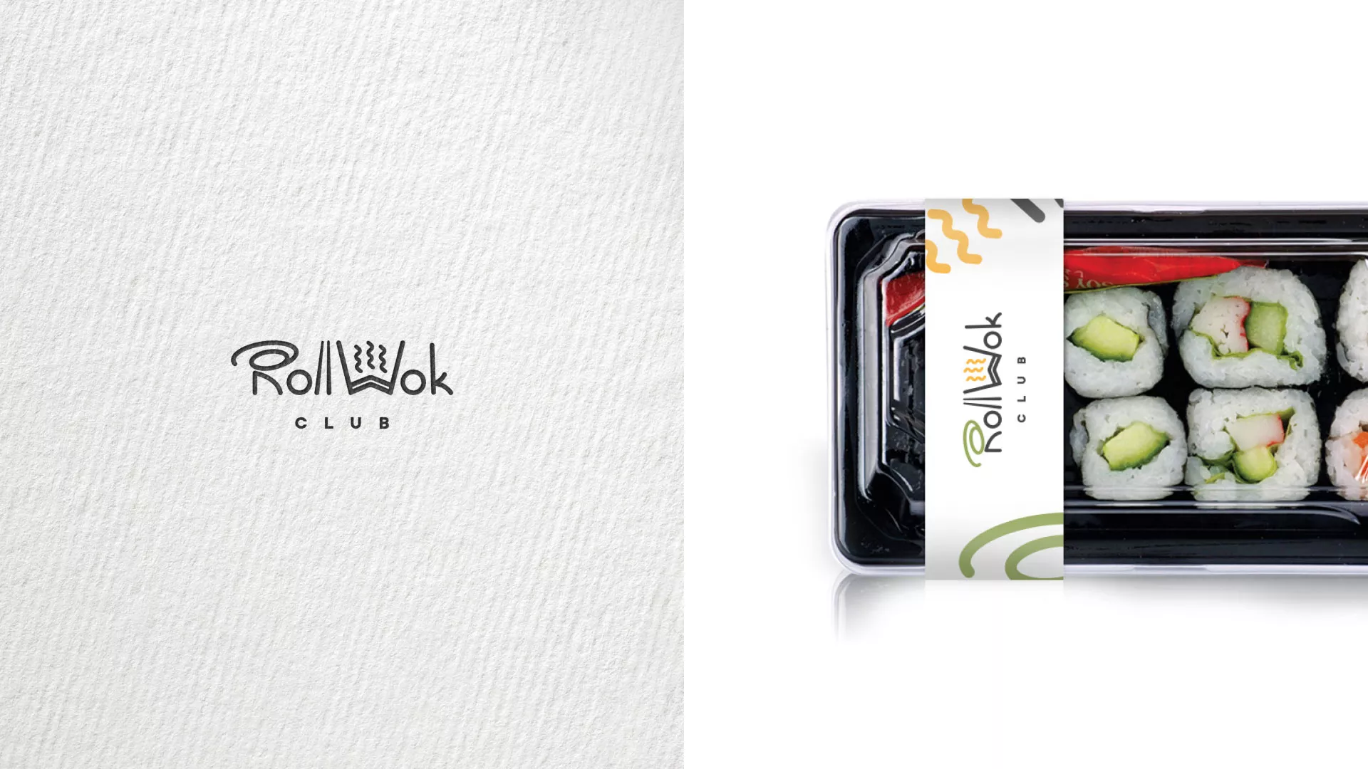 Разработка логотипа и фирменного стиля суши-бара «Roll Wok Club» в Чкаловском