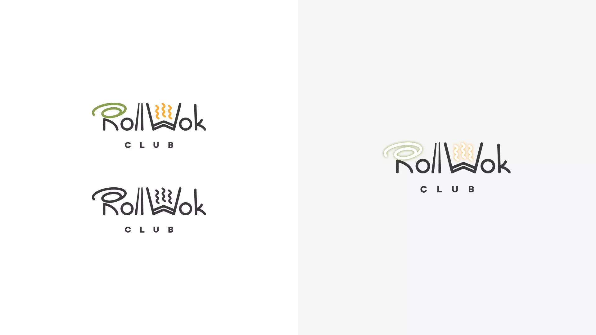 Разработка логотипа и фирменного стиля суши-бара «Roll Wok Club» в Чкаловском